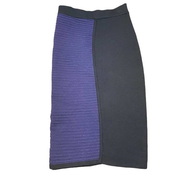 Lane Bryant Purple & Black Color Block Pencil Skirt - Picture 3 of 5